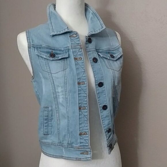 Emma‎ Denim Vest Anime Hand Painted DIY Upcycled Japanese Animé, Size - Medium - Picture 2 of 8